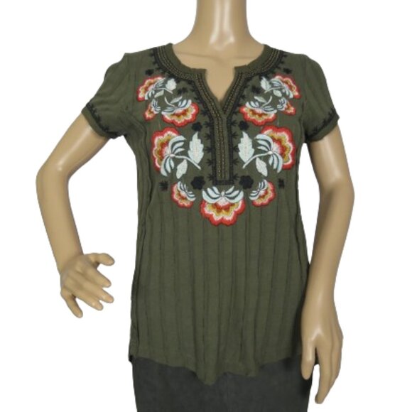 Anthropologie Akemi + Kin Embroidered Boho Shirt - Picture 1 of 5